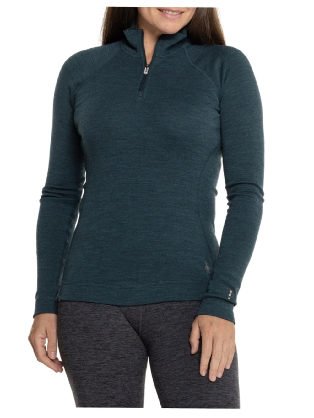 Smartwool Classic Thermal Wool 1/4 Zip Base Layer Pullover XS Blue Gorpcore